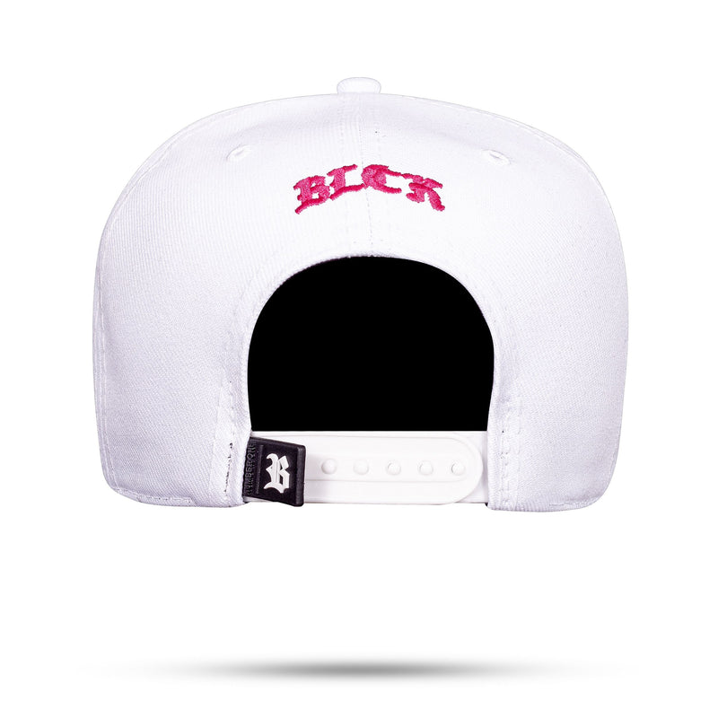 Boné Branco Snapback Quadrado Perfect Pink