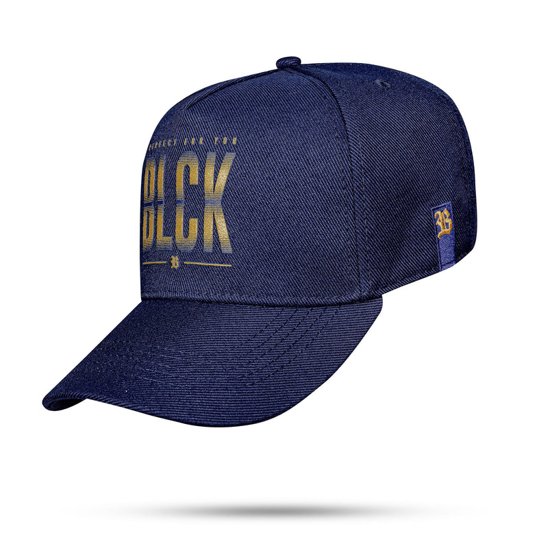 Boné Azul Marinho Snapback Rubber Blck Dourado