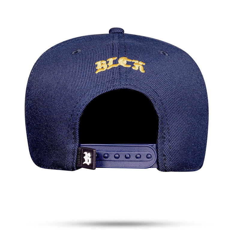 Boné Azul Marinho Snapback Rubber Blck Dourado