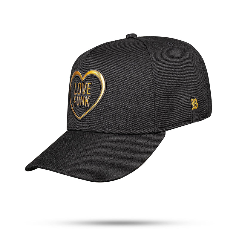 Boné Love Funk - Preto Holográfico Dourado Snapback - Blck Brasil