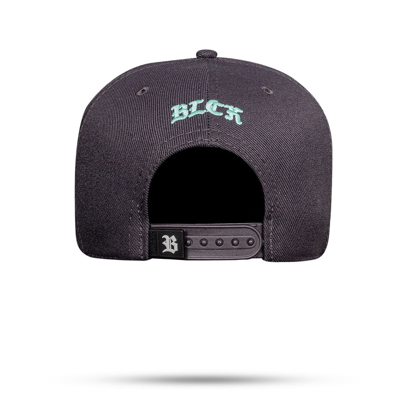 Boné Cinza Snapback Logo New BLCK Verde Água