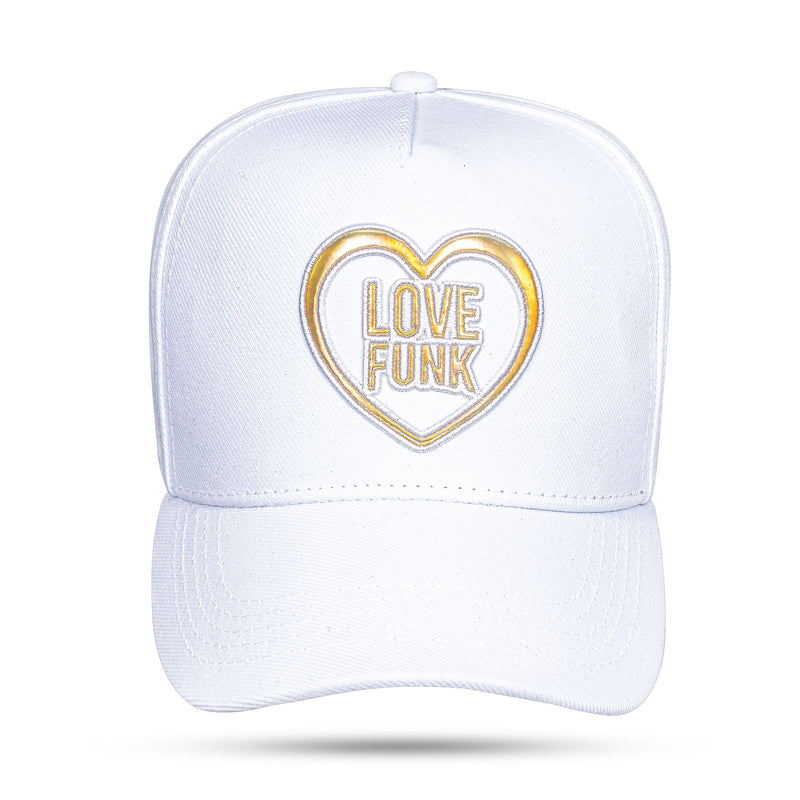 Boné Love Funk - Branco Holográfico Dourado Snapback - Blck Brasil