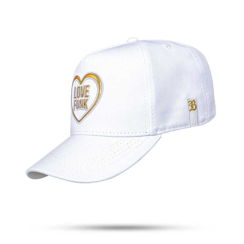 Boné Love Funk - Branco Holográfico Dourado Snapback - Blck Brasil