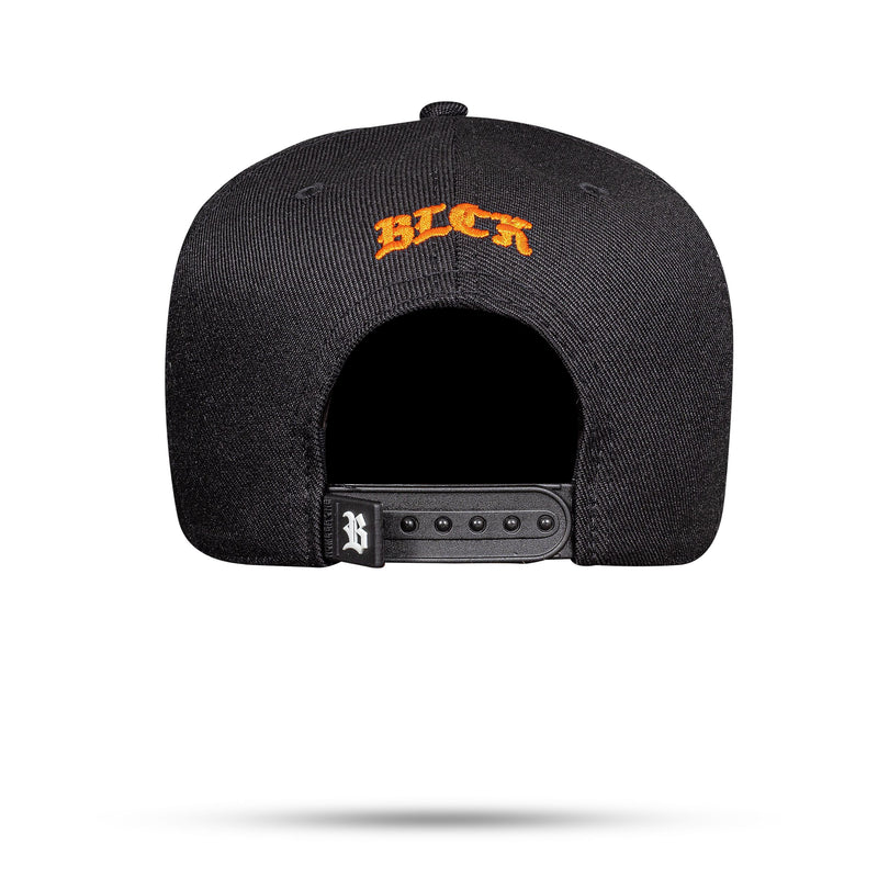 Boné Preto Snapback Contour Degradê Laranja