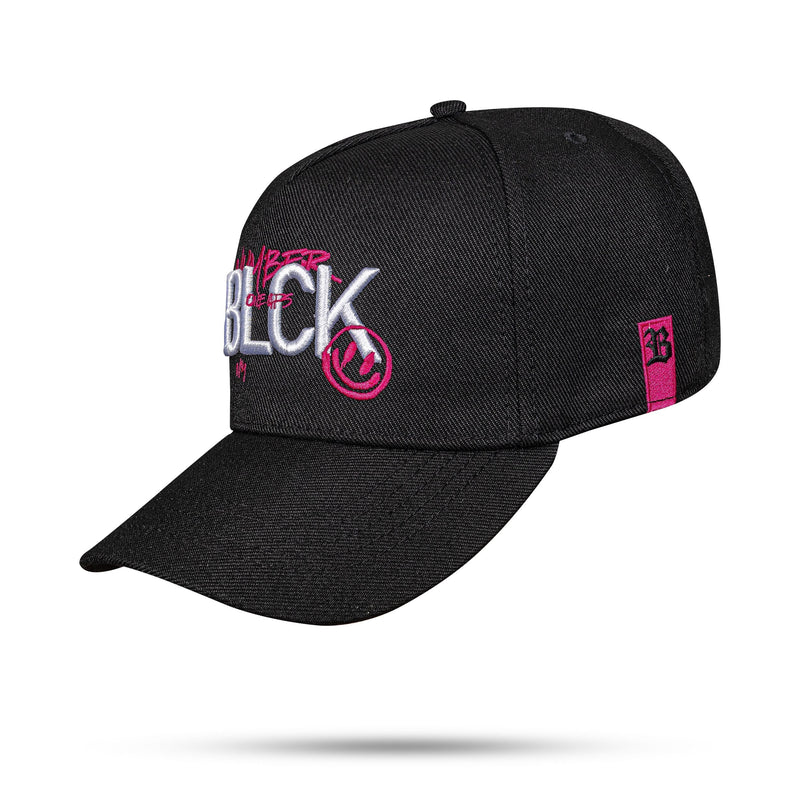 Boné Preto Snapback BLCK Smile Pink