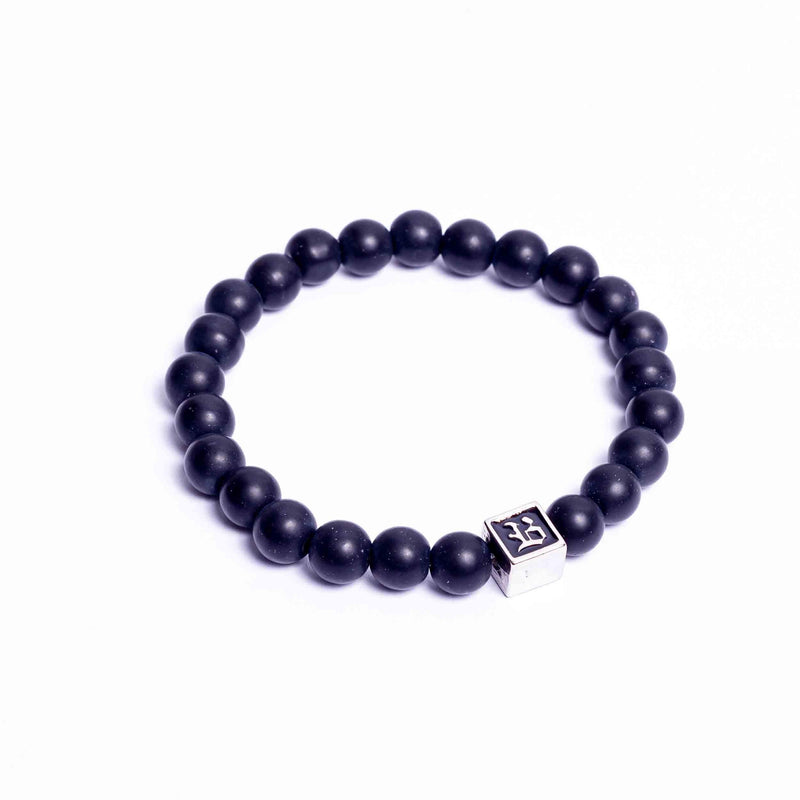 Pulseira Blck Shambala Preto Fosco B Prateado