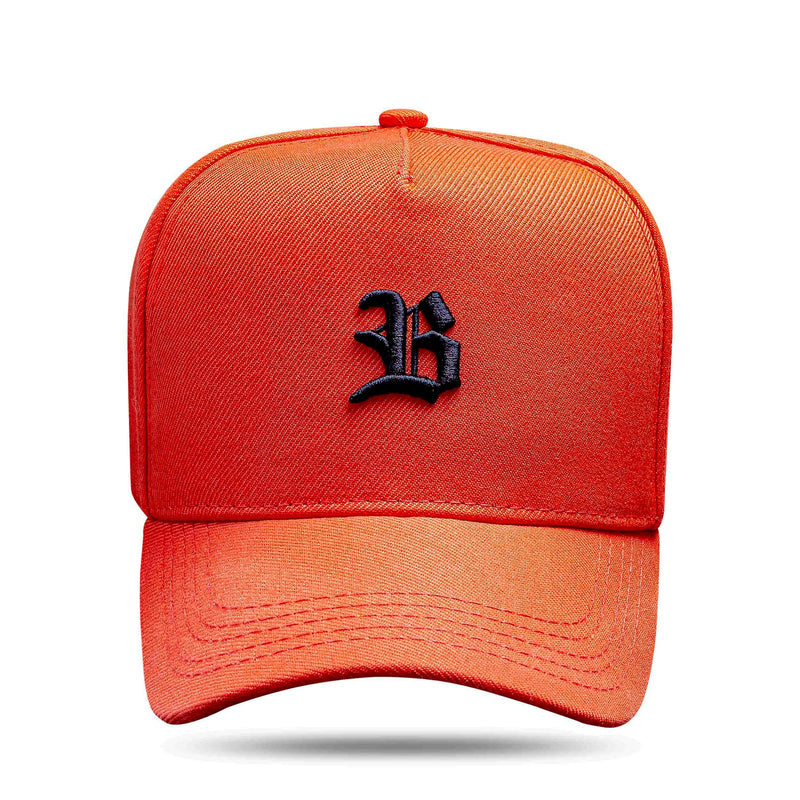 Boné Snapback Basic Laranja Logo Preto