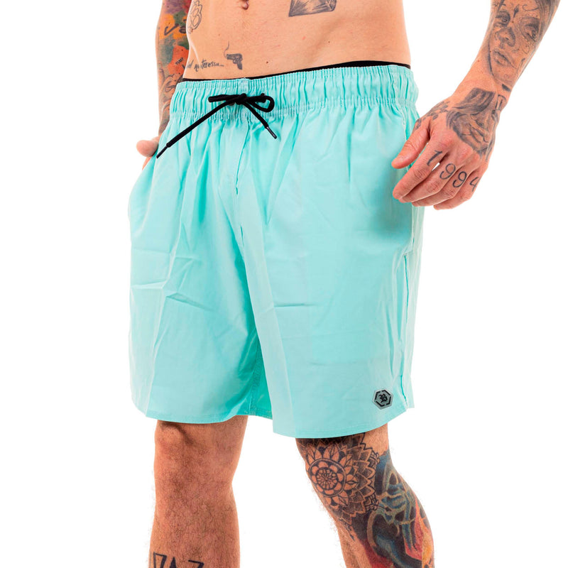 Shorts Praia Verde Água Blck Hexagon