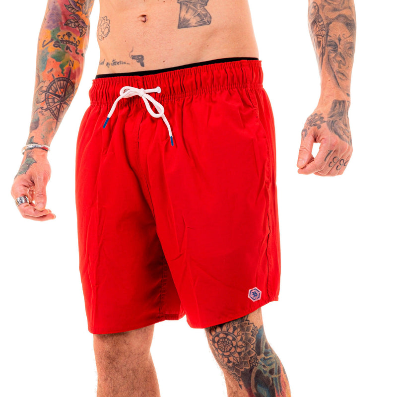 Shorts Praia Vermelho Blck Hexagon