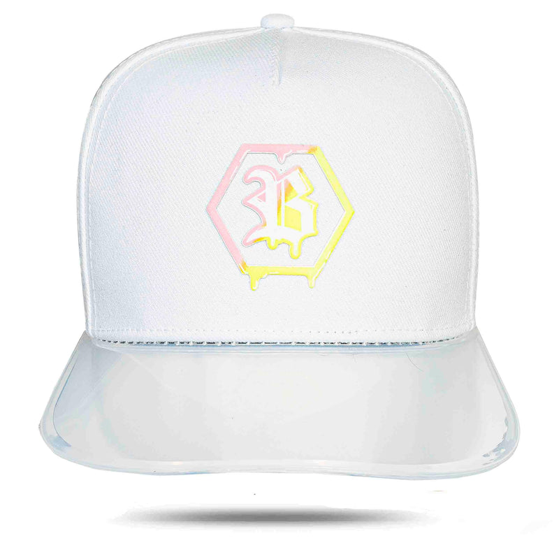 Boné Branco Snapback Hexagon Aba Transparent