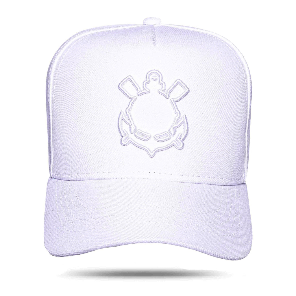 Boné Corinthians - Logo Timão Alto Relevo Snapback Branco - Blck Brasil