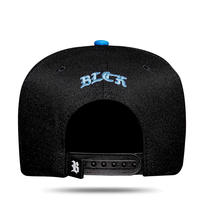 Boné Snapback Preto Aba Degradê Azul Royal