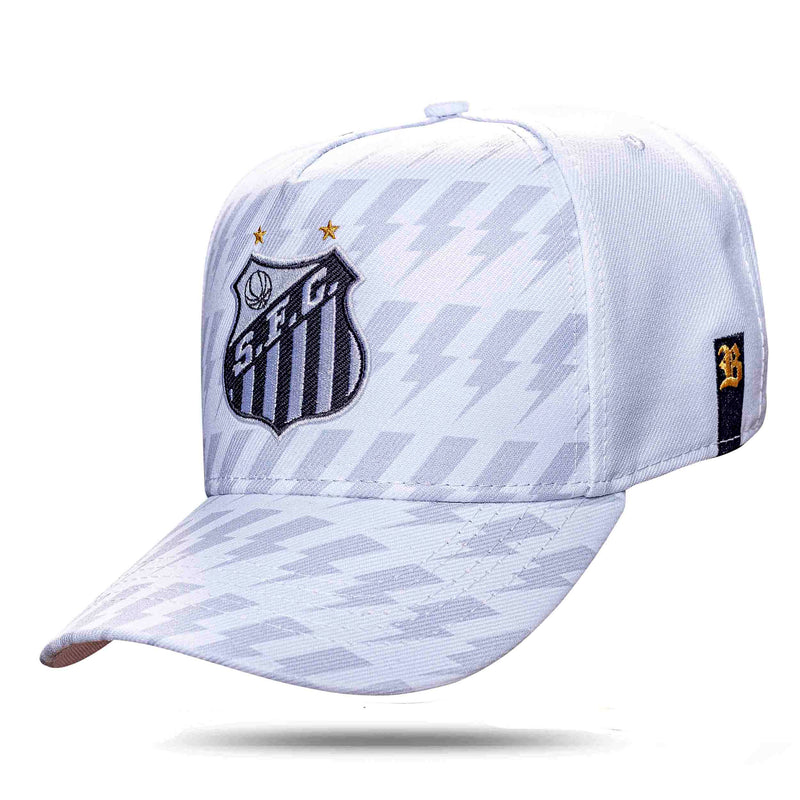 Boné Santos Fc - Raios Branco Snapback - Blck Brasil