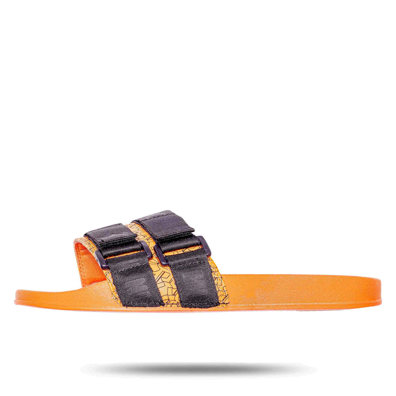 Chinelo Slide Laranja Velcro