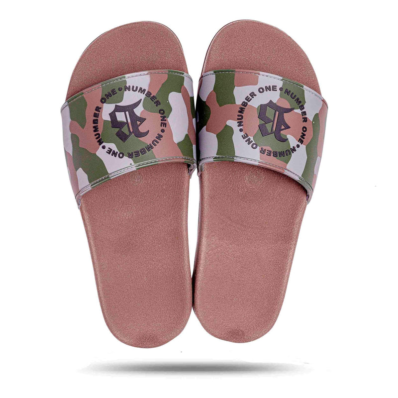 Chinelo Slide Marrom Circulo Number One Camuflado