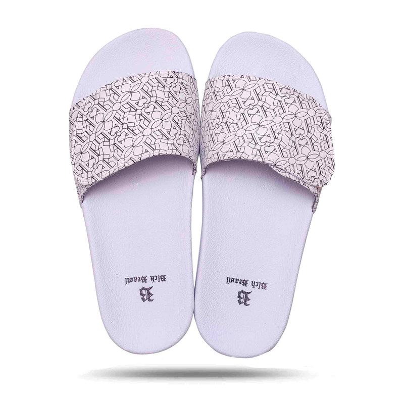 Chinelo Slide BLCK Velcro Branco