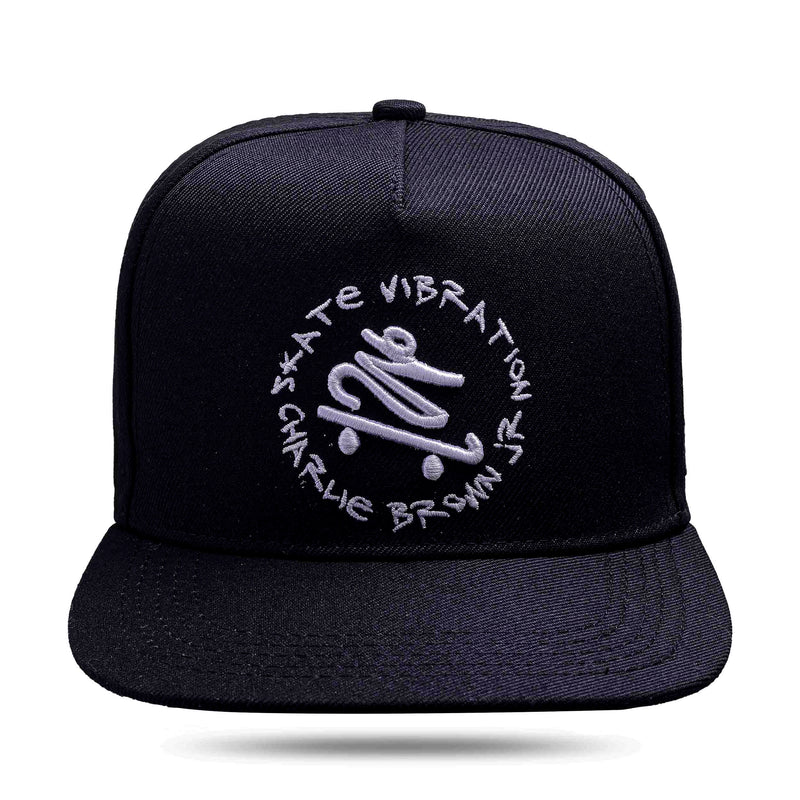 Boné Charlie Brown Jr - Skate Vibration - Snapback Aba Reta Preto