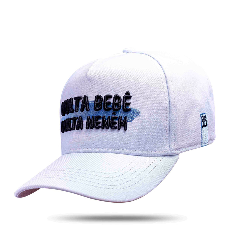 Boné Dj Guuga - Snapback Branco Volta Bebê Volta Neném