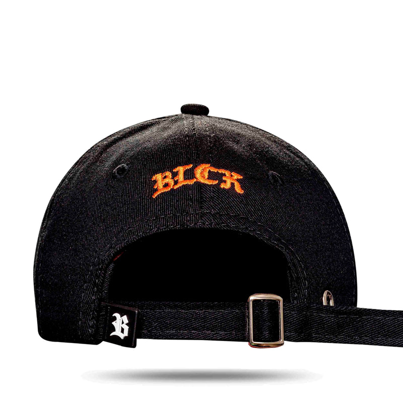 Boné Dad Hat Preto Circulo Number One Logo Laranja