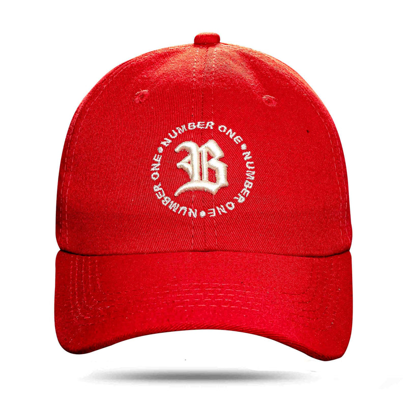 Boné Dad Hat Vermelho Circulo Number One Logo Branco