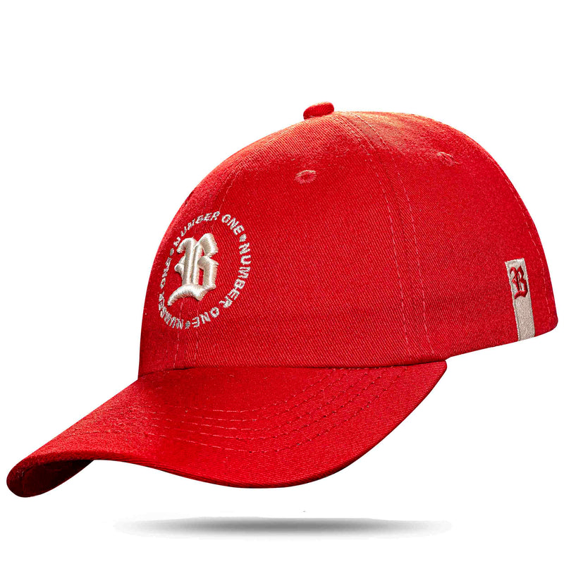 Boné Dad Hat Vermelho Circulo Number One Logo Branco