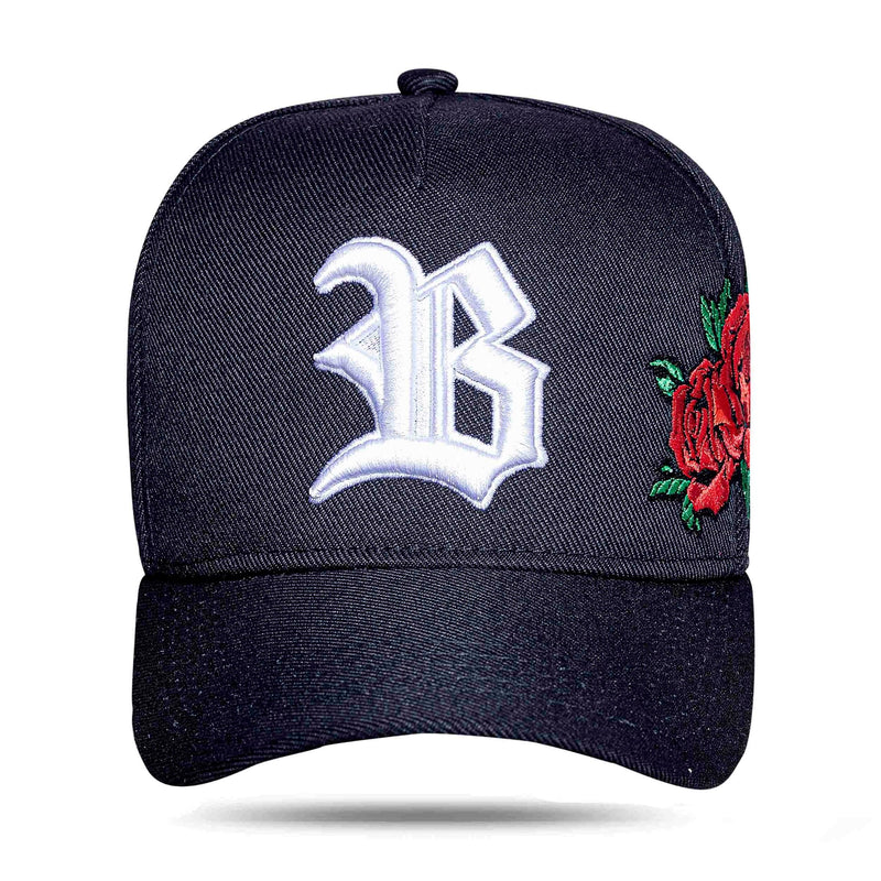 Boné Snapback Preto Side Roses