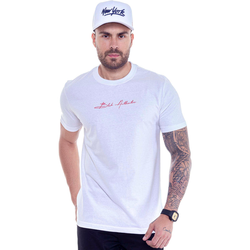 Camiseta Branca Blck Authentic Vermelho