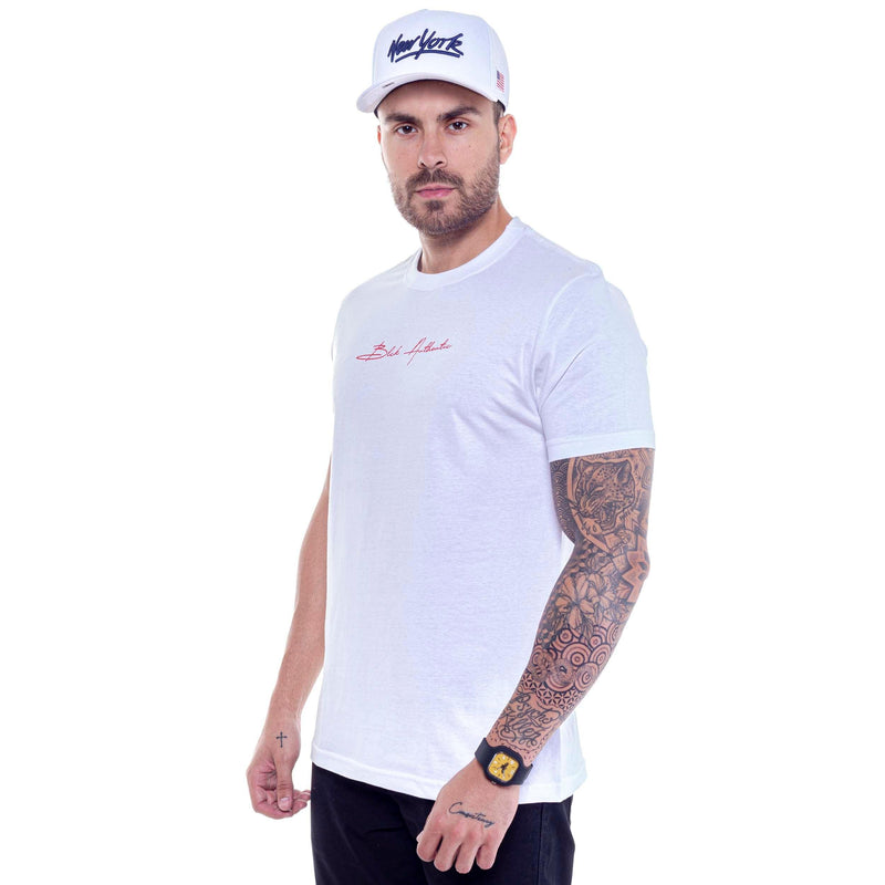 Camiseta Branca Blck Authentic Vermelho